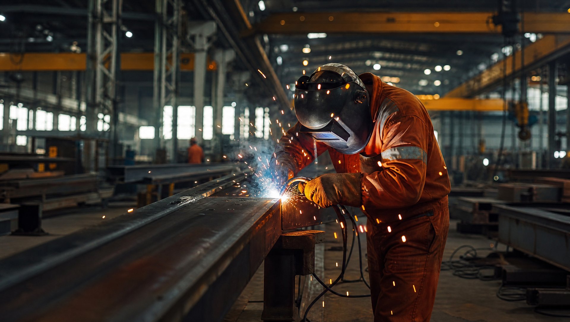 Welder at work in the Zam Zam fabrication workshop