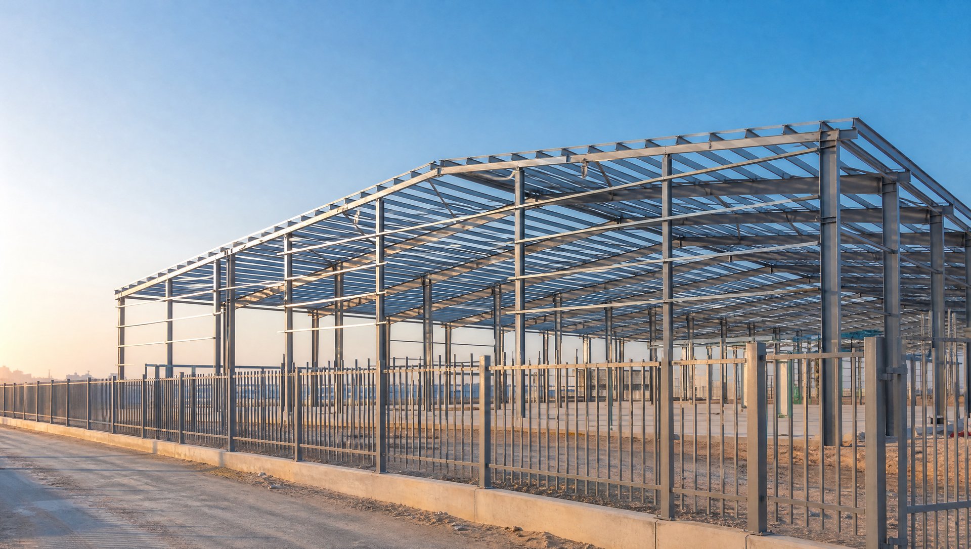 Completed steel structure and fencing project