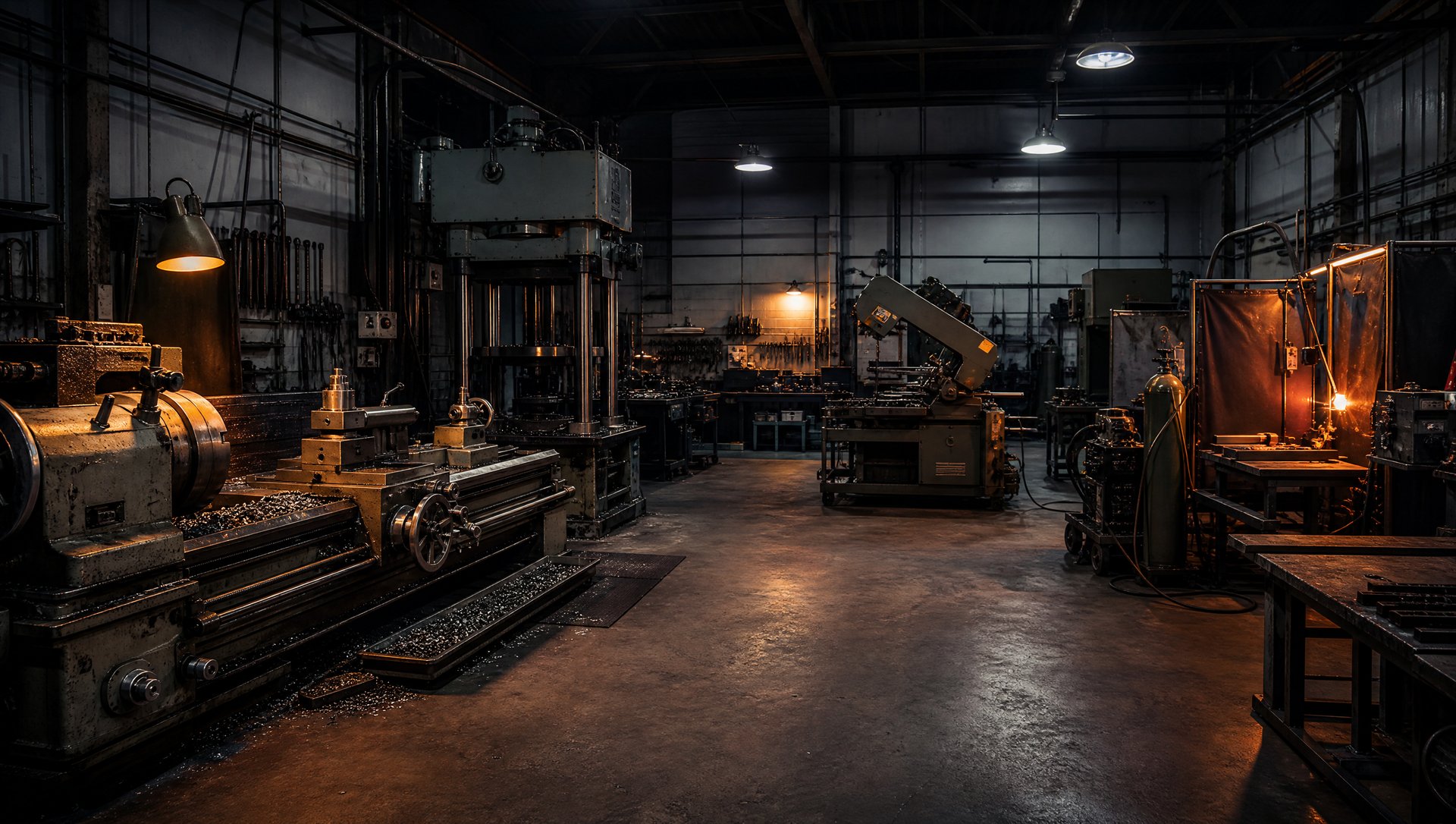 Zam Zam workshop floor with heavy machinery