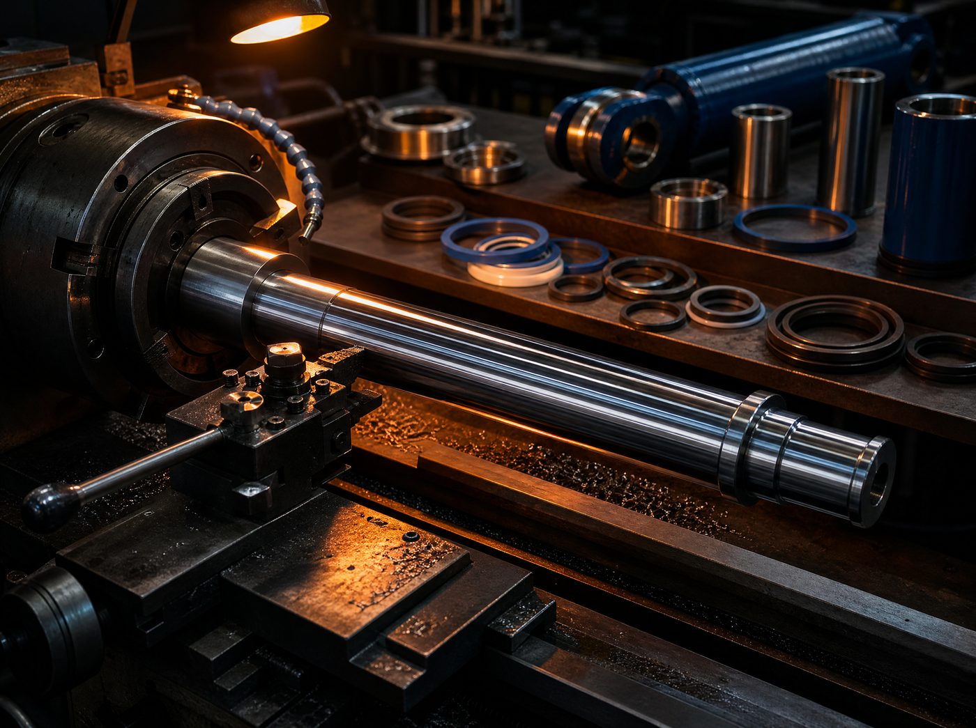 Heavy Equipment Repair: Hydraulic Cylinders & Chrome Shafts detail